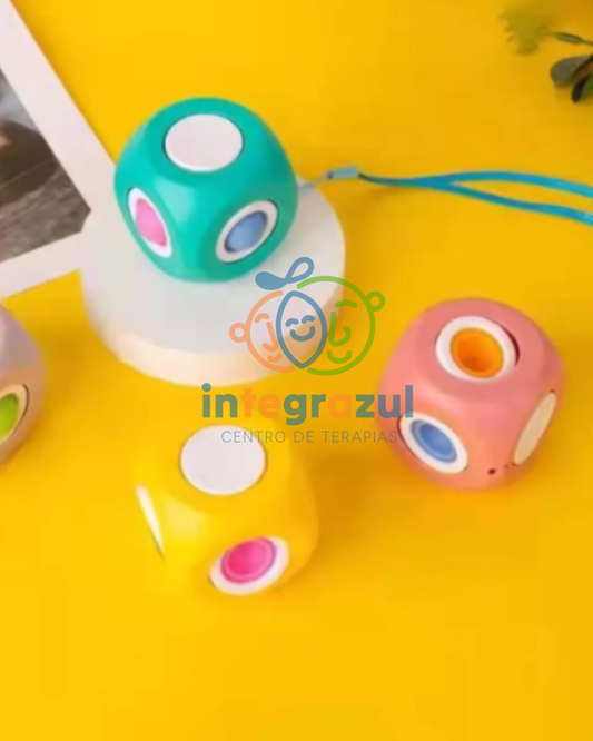 Cubo Pop It Spinner Sensorial | Fidget Antiestrés con Botones