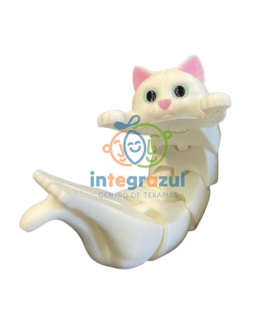 Gato Flexible Largo 3D – fidget articulado antiestrés