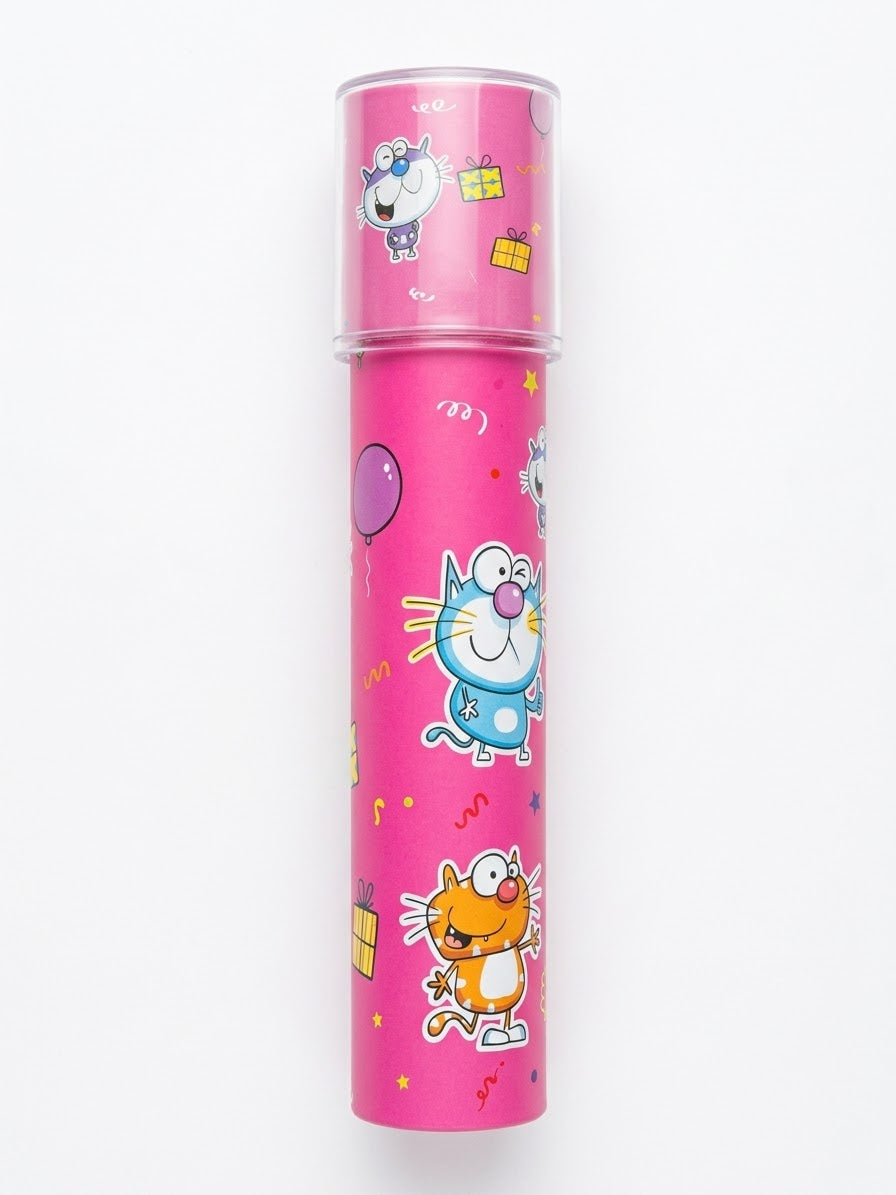 Caleidoscopio fucsia con gatitos de fiesta