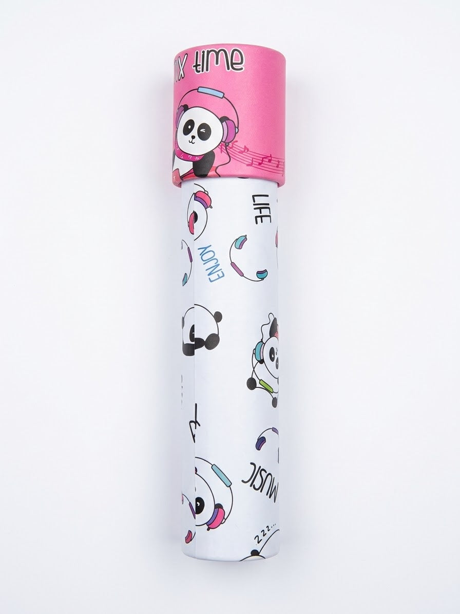 Caleidoscopio panda rosado y blanco
