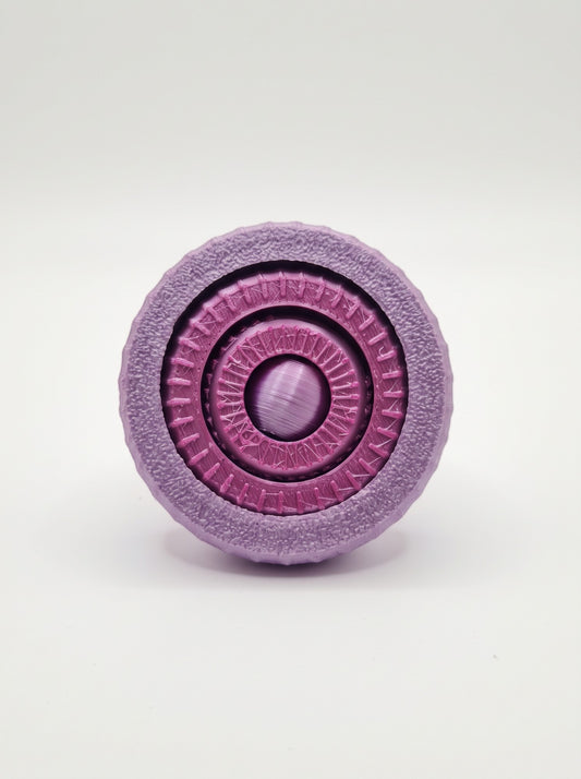 Giroscopio 3D texturizado lila de anillos giratorios