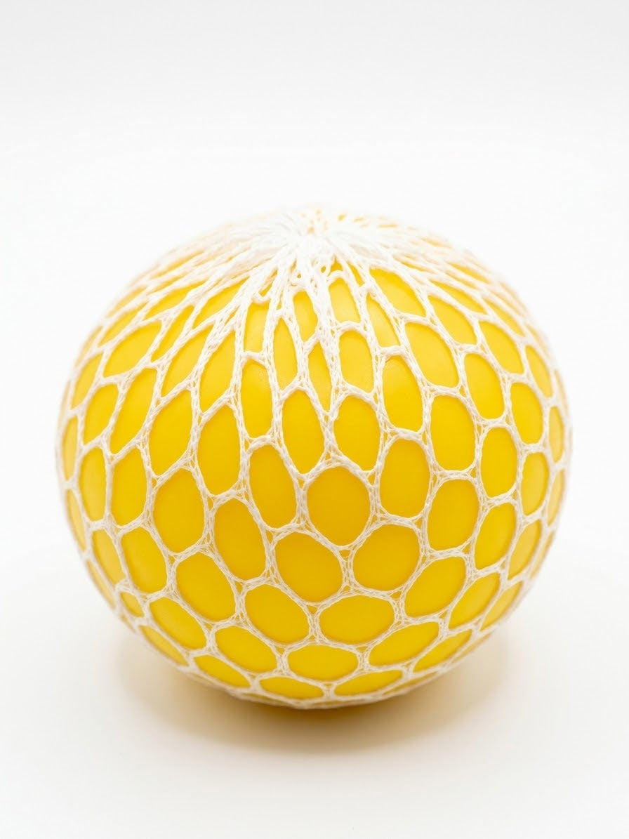 Pelota squishy de malla amarilla