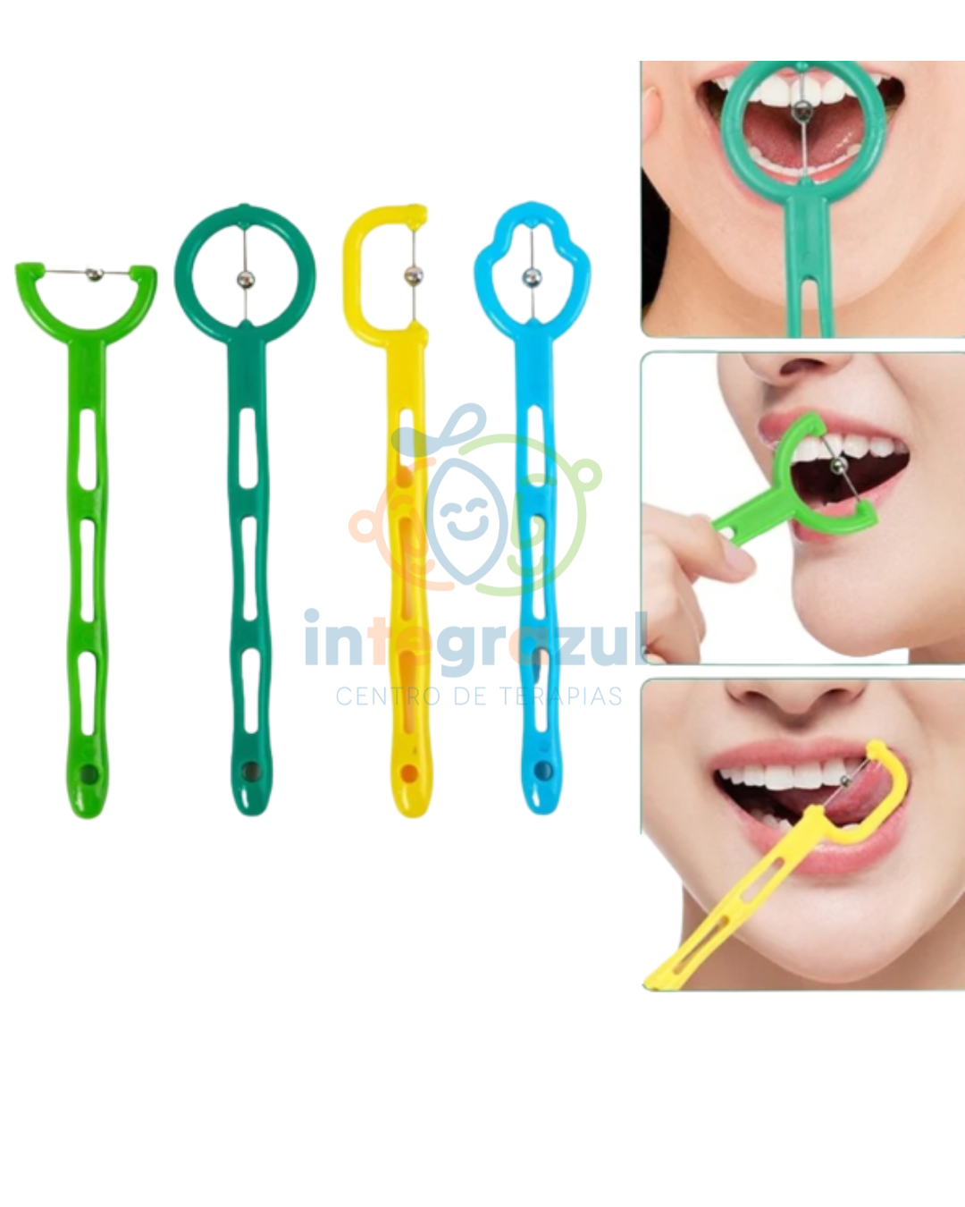 Set Ejercitadores Linguales – Kit 4 piezas con estuche (terapia orofacial)