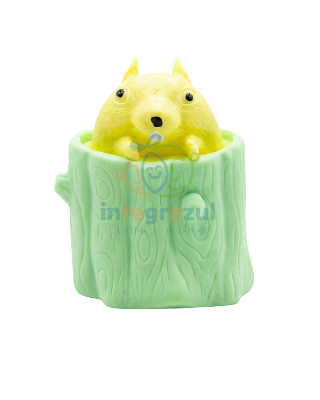 Ardilla Sorpresa en Tronco - Squishy Pop-Up Antiestrés