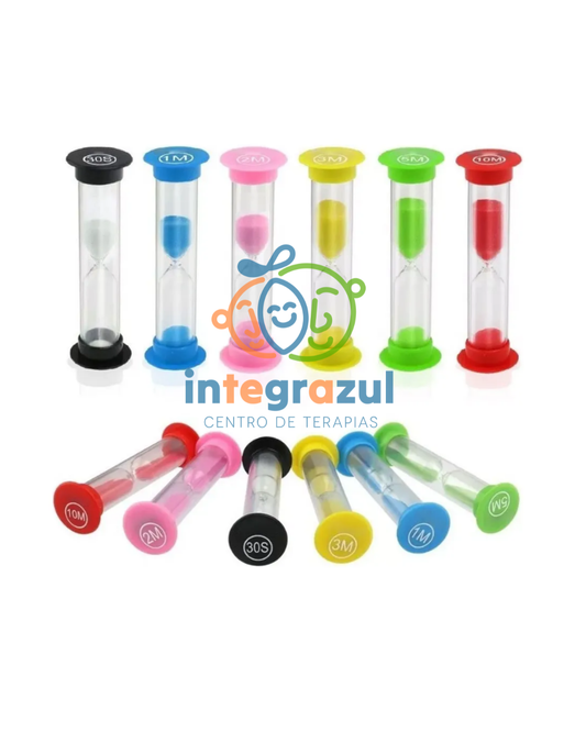 Relojes de arena mini – 6 tiempos (30s / 1m / 2m / 3m / 5m / 10m)
