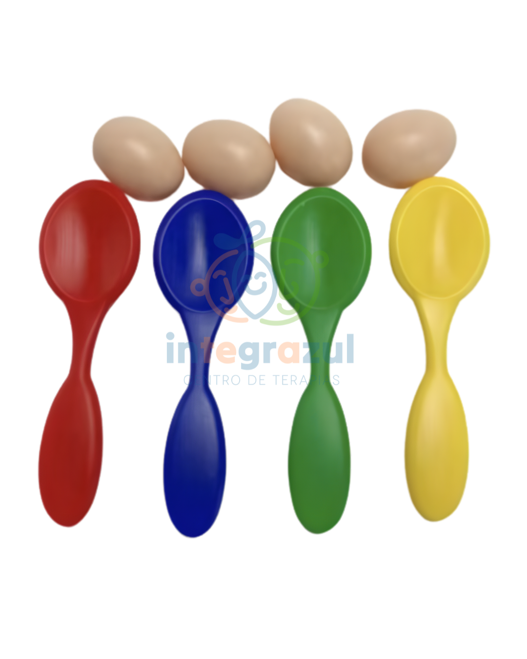 Kit de Competencia de Equilibrio: 4 Cucharas de Colores y Huevos