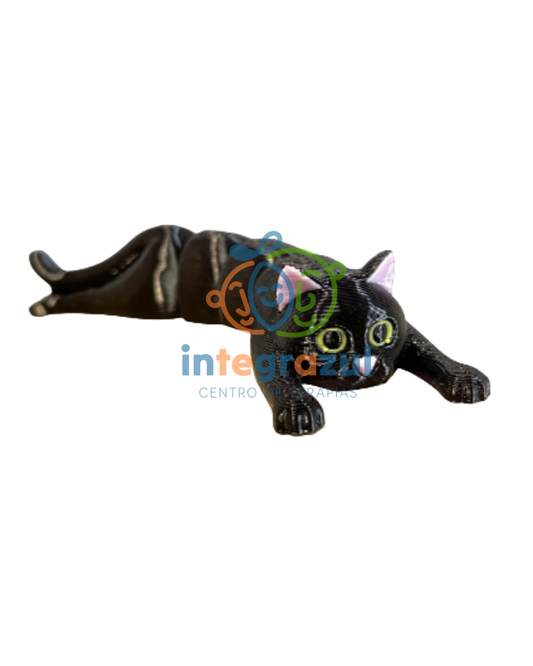 Gato Flexible Largo 3D – fidget articulado antiestrés
