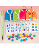Juego de Botones Montessori con Tarjetas – Entrenamiento de abotonado y patrones