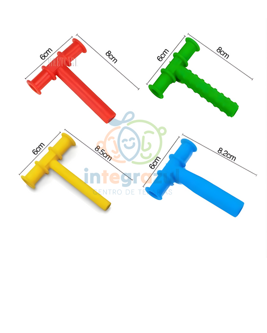 Mordedor Terapéutico Tipo T - Herramienta Sensorial de Masticación (Grados I a IV)