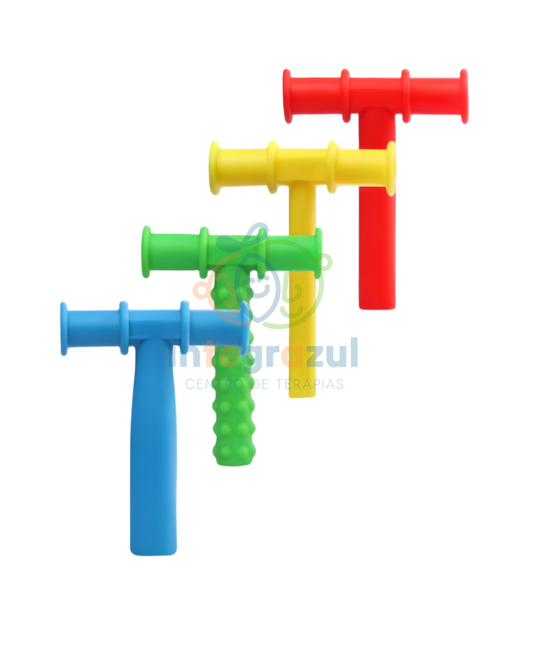 Mordedor Terapéutico Tipo T - Herramienta Sensorial de Masticación (Grados I a IV)