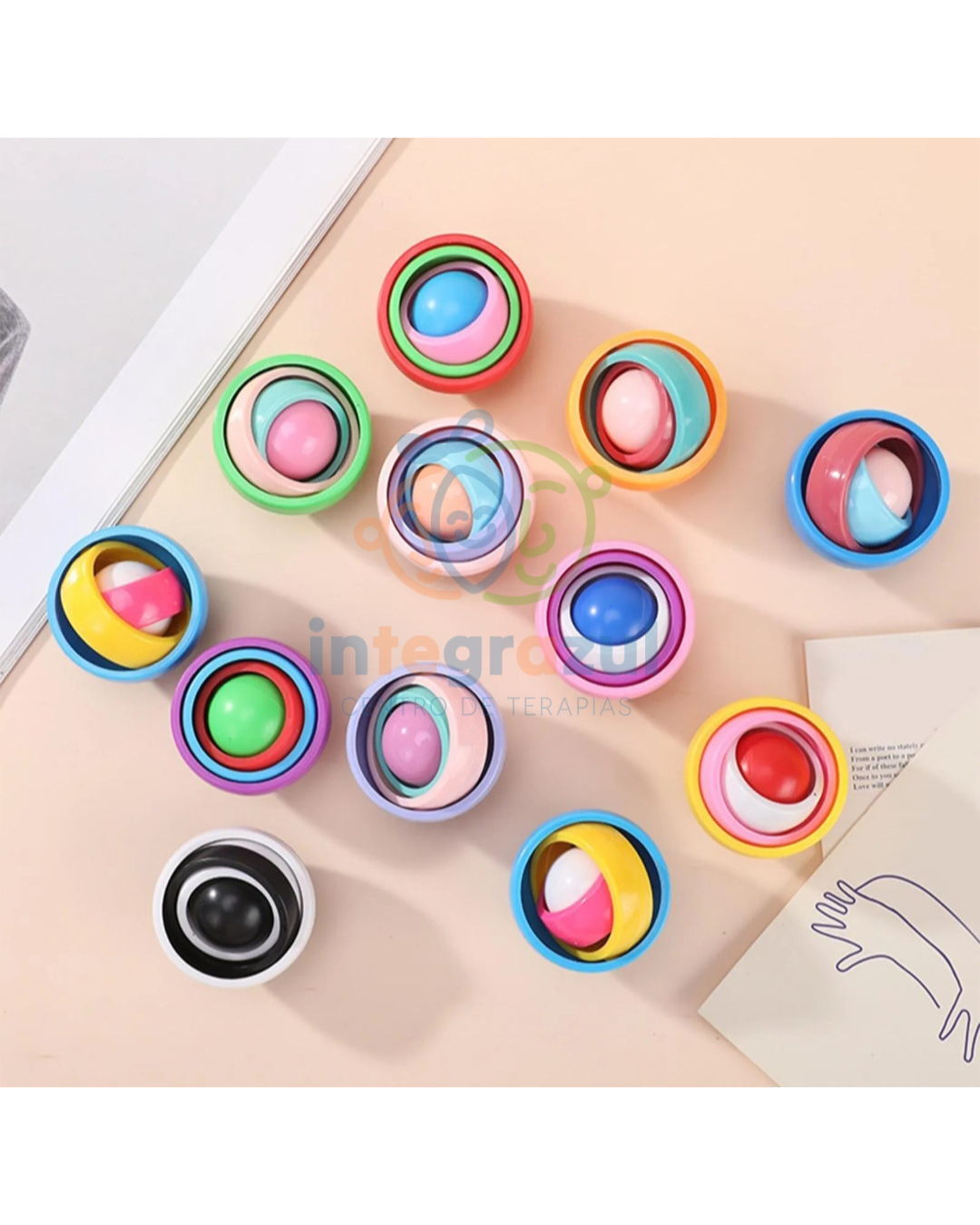 Giroscopio 3D Fidget – anillos concéntricos giratorios