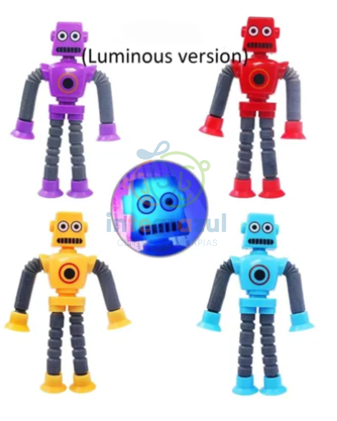 Robot articulado con ventosas (fidget)