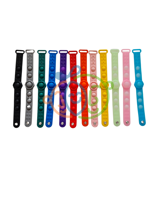 Pulsera Pop It individual – silicona ajustable (muchos colores)