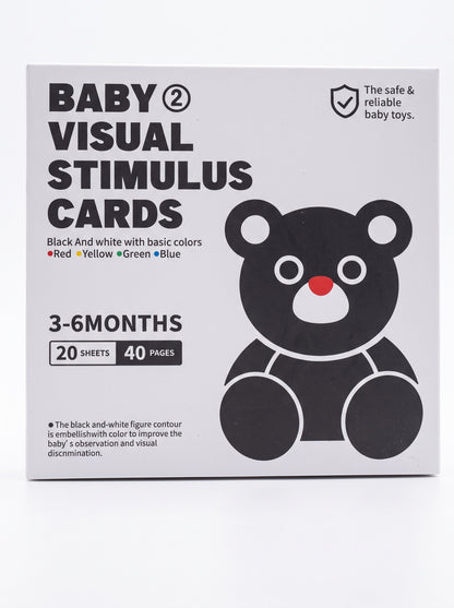 Baby Visual Stimulus Cards 3 a 6 meses blanco y negro con colores