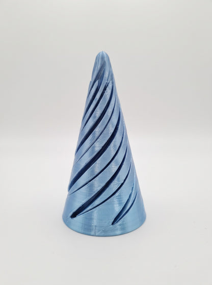 Cono espiral 3D azul