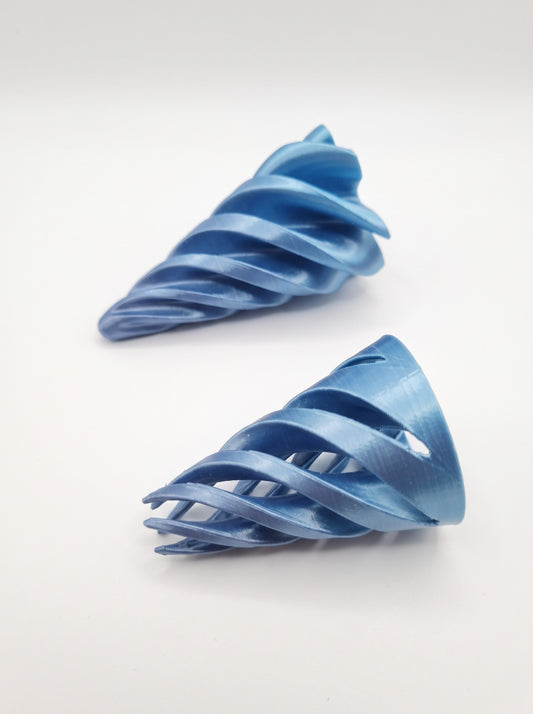 Cono espiral 3D azul