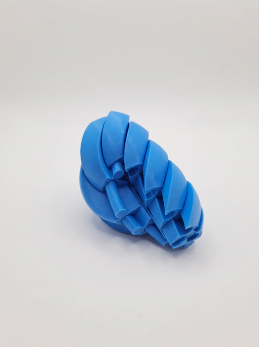 Esfera espiral 3D azul cerrada