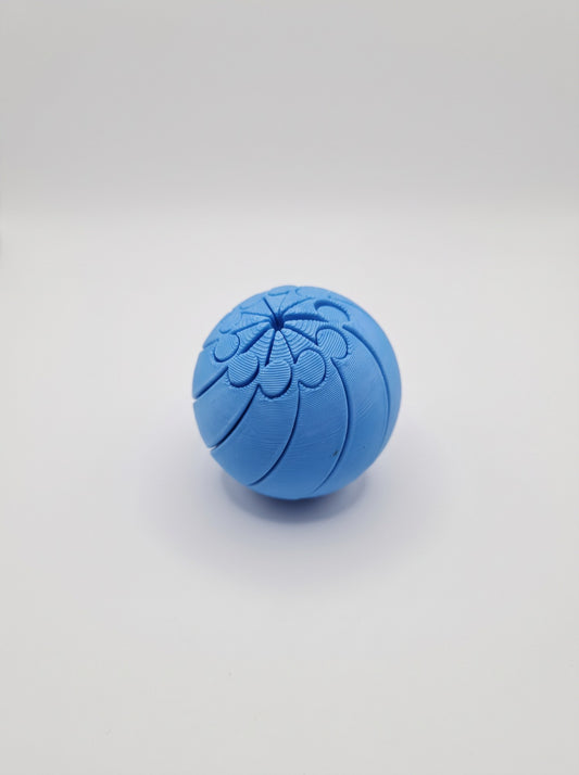Esfera espiral 3D azul cerrada
