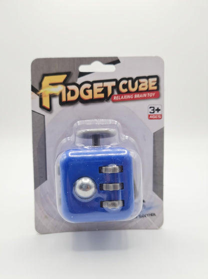 Fidget Cube azul en su blister