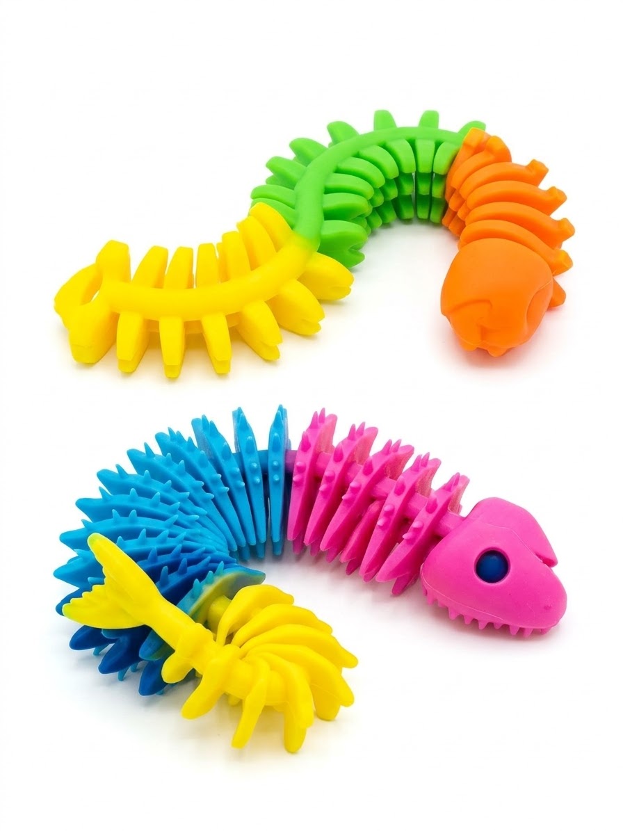 Fidget flexible oruga y pez sensorial
