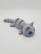 Gatito articulado 3D gris con ojos azules