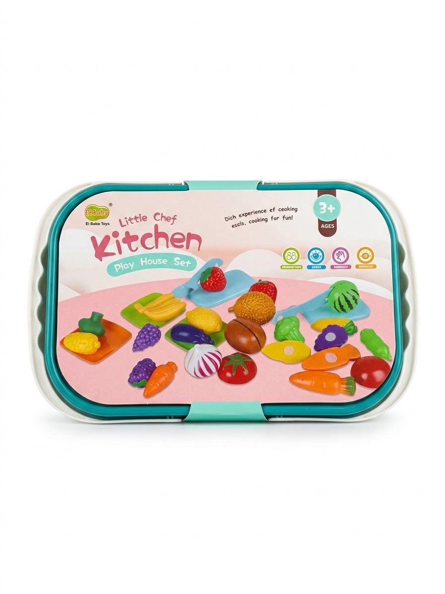 Little Chef Kitchen canasto con frutas y verduras de velcro