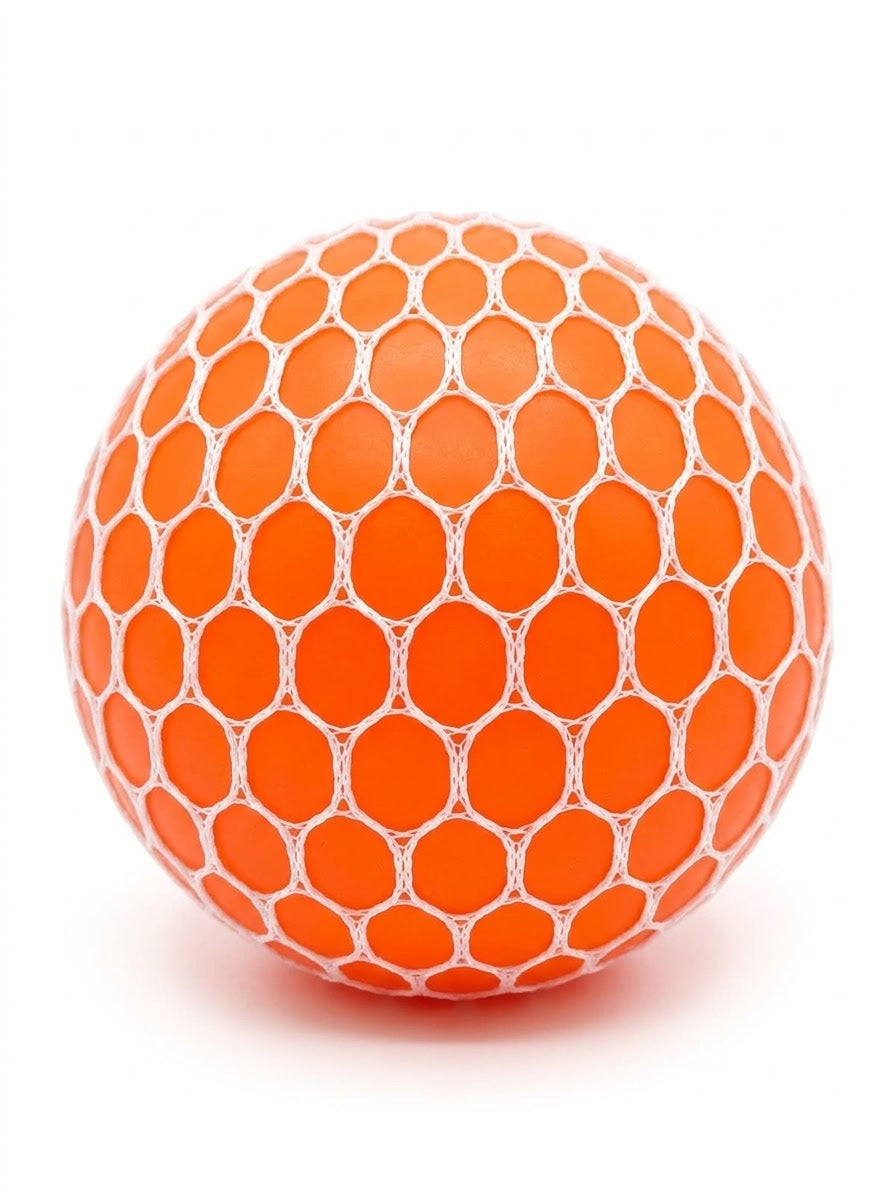 Pelota squishy de malla naranja