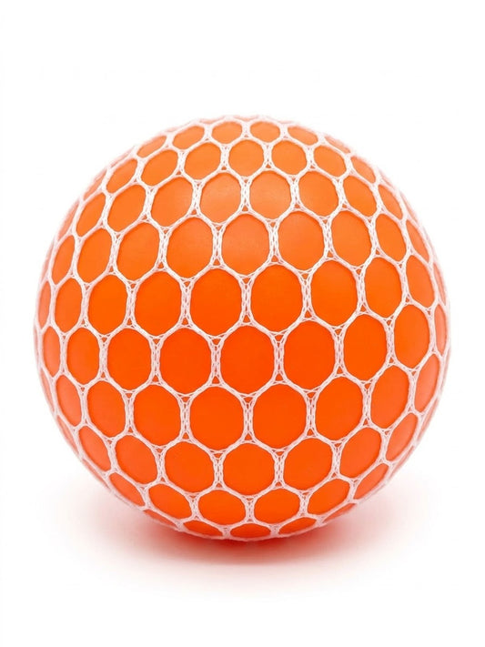 Pelota squishy de malla rosada con masa firme