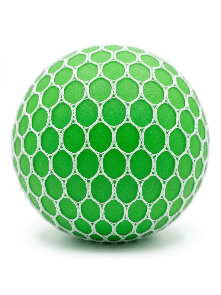 Pelota squishy de malla verde