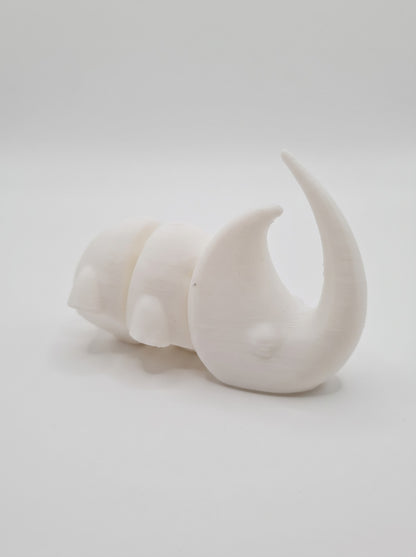 Rinoceronte articulado 3D blanco