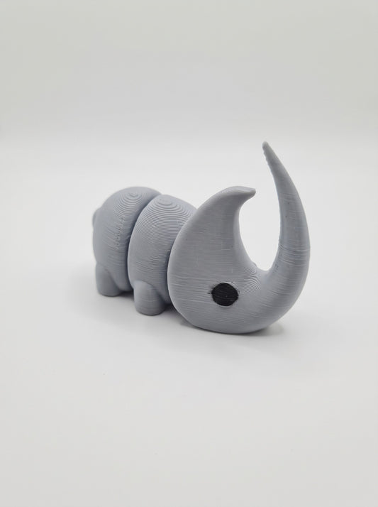 Rinoceronte articulado 3D gris