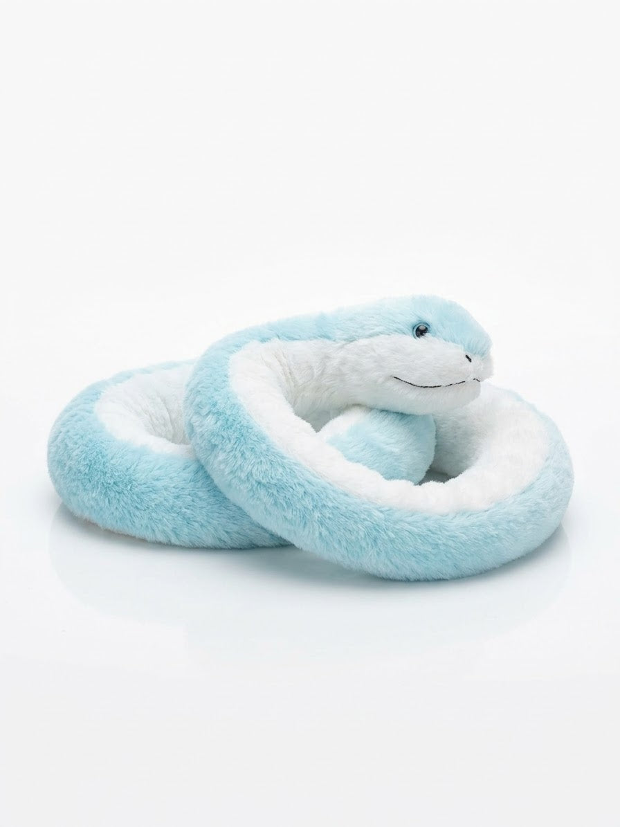 Serpiente de peluche celeste pulsera