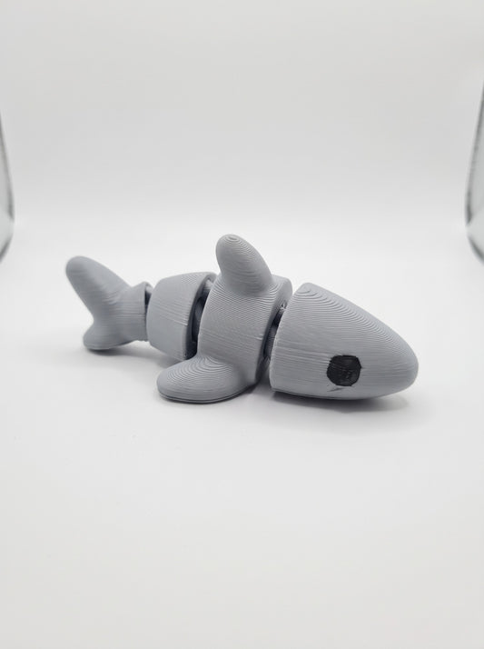 Tiburón articulado 3D gris
